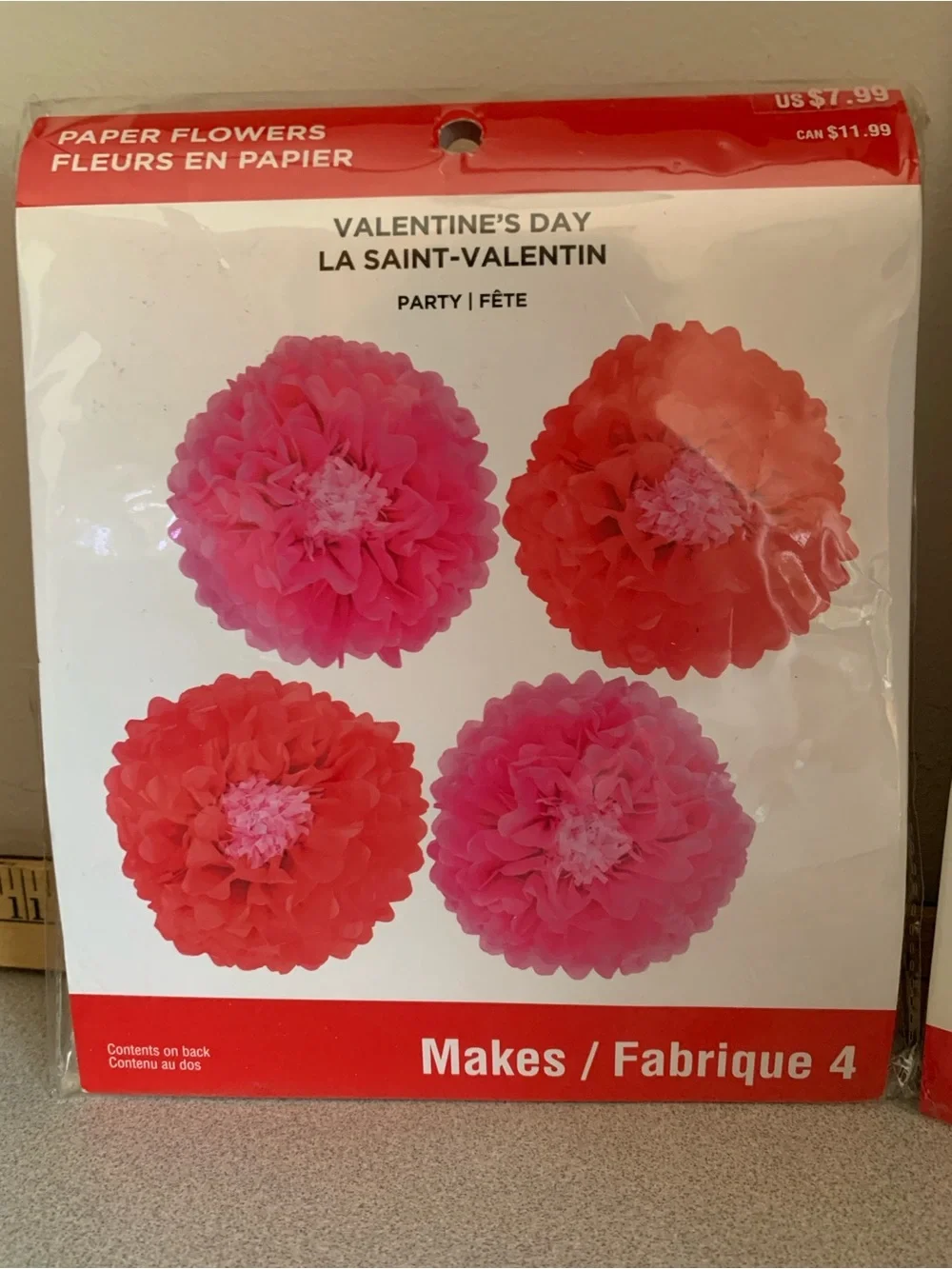 Valentine's Day Pink & Red Paper Flower and Heart Party Decorations